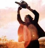 Leatherface and his popular chainsaw in The Texas Chainsaw Massacre.