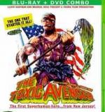 Blu-ray packaging for Lloyd Kaufman and Michael Herz's The Toxic Avenger. Troma.