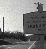 Horror movies to watch on Halloween. Blair Witch Project Burkitsville sign.