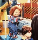 Chucky, Andy, and Kyle in the Good Guys factory in Child's Play 2