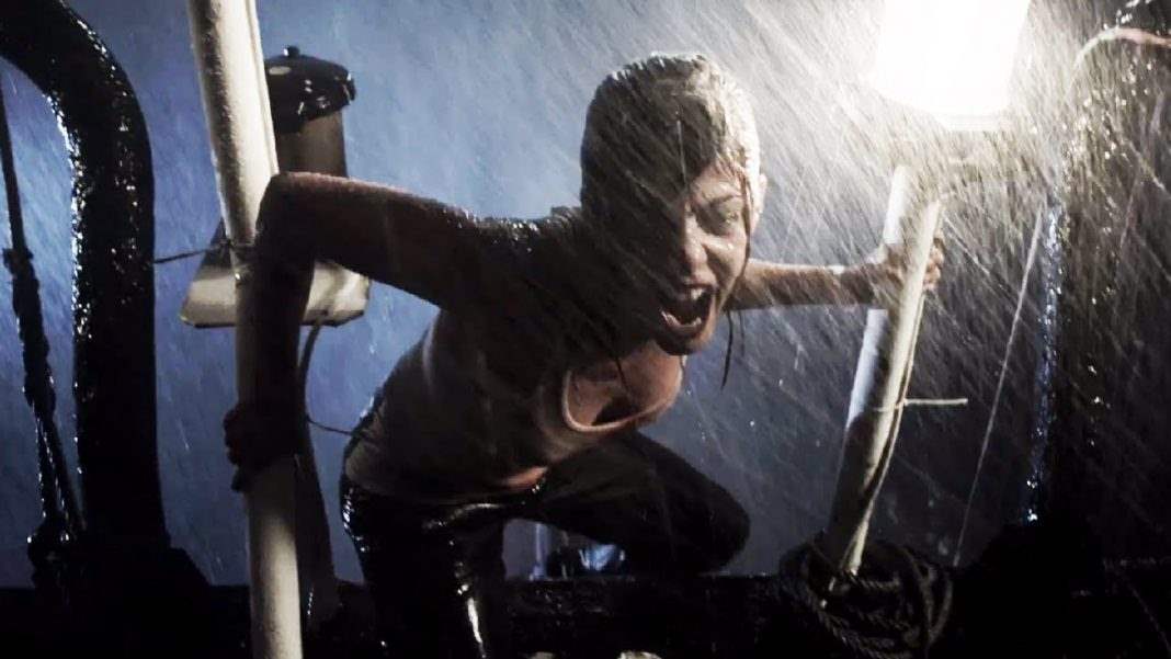 Angela on the rainy boat deck in REC 4: Apocalypse