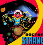 Doctor Strange swirls magic ring inside a silouette of his own profile.